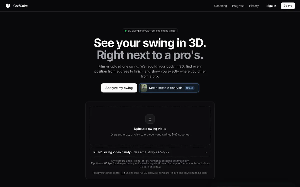 GolfCake interface